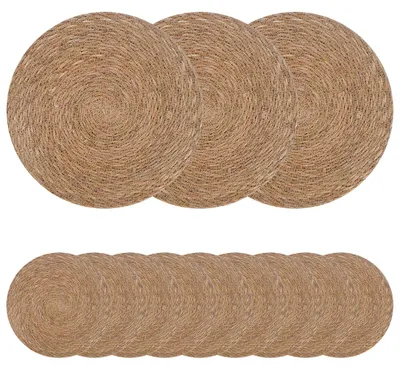 Immagine prodotto di vidaXL Cuscini in giunco di mare, 12 pezzi, naturali, diametro 30 cm, 100% giunco di mare