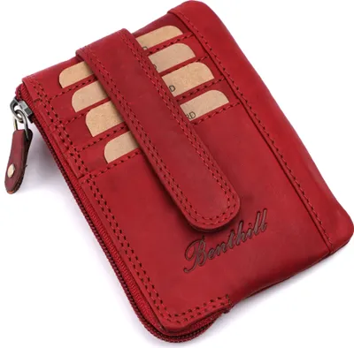 Produktbild von Benthill Schlüsseletui Leder Damen & Herren | Schlüsselmäpchen mit Kartenfächern | Schlüsseltasche als Mini-Börse mit Münzfach inkl. Geschenkbox