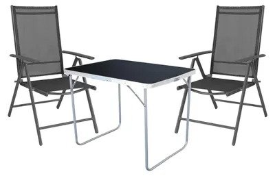 Produktbild von 3-tlg Camping Set Gartenmöbel Campingtisch + 2 Campingstuhl Klappstuhl