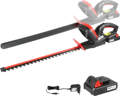 Produktbild von WALTER Li-Ion Akku-Heckenschere 20V, 45cm Schnittlänge, inkl. Zusatzhandgriff für Komfortables Arbeiten, schneidet präzise und ordentlich, scharfes Metall Messer, für längere Gartenarbeit geeignet
