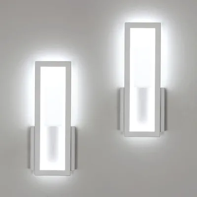 Productafbeelding van Osairous Wandlamp LED, modern design, 2 stuks, 16W, 1800LM, 6500K, wit – wit + koud wit 6500K