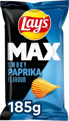 Produktbild von Lay's Max Superchips Paprika, 185 g – Knusprige Kartoffelchips mit Paprika-Geschmack