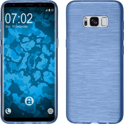 Produktbild von PhoneNatic Case kompatibel mit Samsung Galaxy S8 - blau Silikon Hülle brushed + flexible Folie
