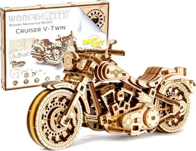 Produktbild von WOODEN CITY 3D-Puzzle Motorrad Cruiser V-Twin 168 Teile