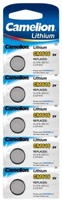 Immagine prodotto di Pile a bottone CAMELION, CR1616 3,0V, litio, confezione blister da 5