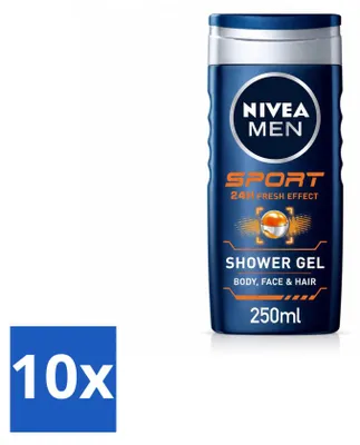 Produktbild von 10 x NIVEA MEN Sport Douchegel - 250 ml - Vorteilspackung - 10 Stücke