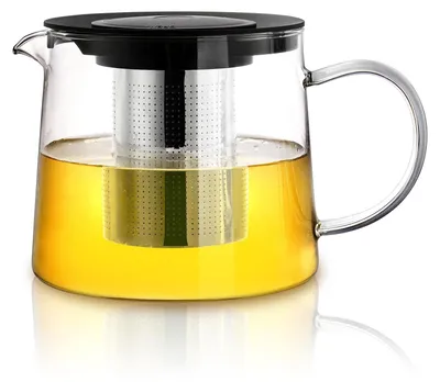Glas-Teekanne 1500 ml mit Edelstahlfilter, hitzebeständig