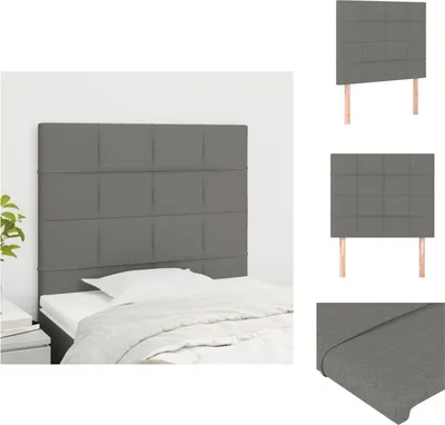 Produktbild von vidaXL Kopfteile 2 Stk. Dunkelgrau 90x5x78/88 cm Stoff -  Kopf- & Fußenden