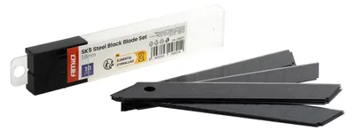 Immagine prodotto di Set lame nere in acciaio SK5 100x18x0,5 mm 10 pz. Amio-04821