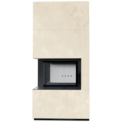 Produktbild von Kaminbausatz KRATKI FLOKI BOX links 8 kW Ø 160 Quarzsinter OXIDE BIANCO