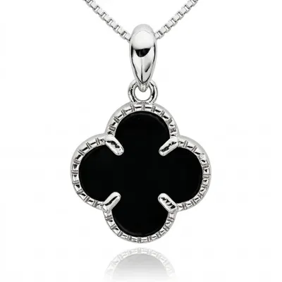 Produktbild von TOLLzWOOD Halsketten Halskette „Clover2“ in Silberschwarze Farbe