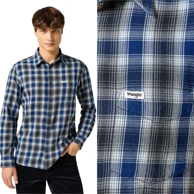 Produktbild von WRANGLER Herren, Hemd 1PKT SHIRT, M, Blau, herrenhemden, , herren