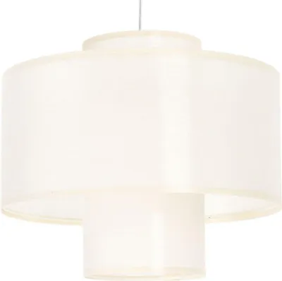 Produktbild von Pendelleuchte Stoff E27 D: 35 cm rund H: max. 92 cm Weiß Modern Hängeleuchte