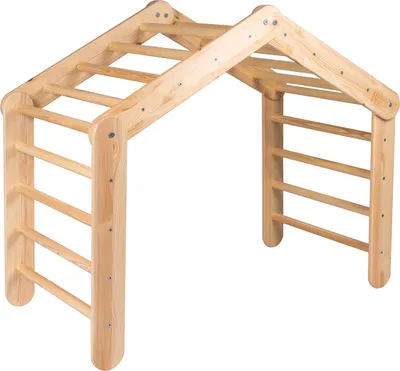 Produktbild von MeowBaby® Veľký lezecký trojuholník 112x61x94 cm Pikler pre deti Montessori, prírodný