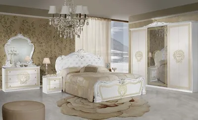 Produktbild von Barock Schlafzimmer Set Vilma Weiß / Gold