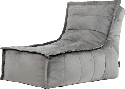 Produktbild von icon Sitzsack-Liege Bean Bag Dolce, Grau, Samt, XXL Sitzsack Sessel Für Erwachsene, Riesensitzsack mit Füllung Für Das Wohnzimmer, Sitzsack Groß Plüsch - Hergestellt in Deutschland