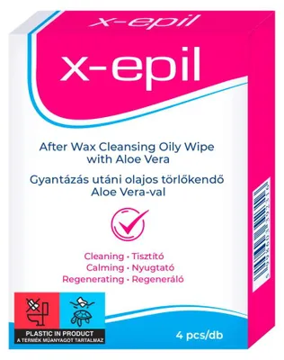 Obrázek produktu pro X-Epil, sada pro péči po depilaci, čisticí ubrousky, 4 kusy
