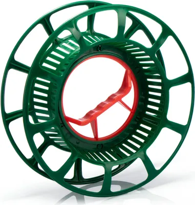 Produktbild von com-four® Kabelaufroller - Kabeltrommel leer aus Kunststoff - Seiltrommel als Organizer für Kabel, Lichterketten, Bänder und Drähte