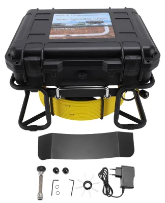 Produktbild von 30-Meter-Kanalinspektionskamera, 18-mm-Kamera (1080p), 9-Zoll-IPS-Bildschirm, IP68 wasserdicht, 32-GB-Speicherkarte, Endoskop zur Abflussrohrinspektion, EU-Stecker