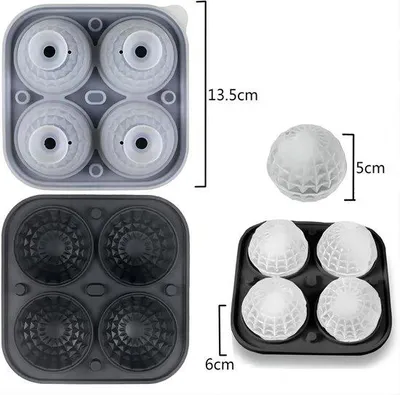 Immagine prodotto di Vassoio per cubetti di ghiaccio in silicone, grande, senza BPA, nero