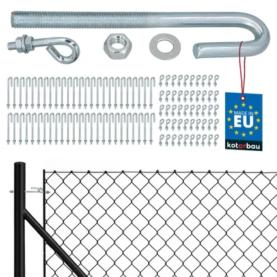 Produktbild von KOTARBAU® 50er Set Gewindespanner M10 verzinkter Stahl Spannschloss für Maschendrahtzaun offener Drahtspanner mit geschlossener Befestigungsschraube