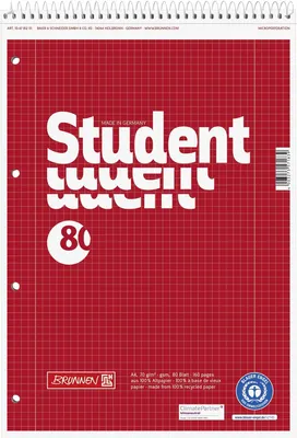 Produktbild von 5X BRUNNEN 106781201 Collegeblock A4 Spirale oben Lin.28