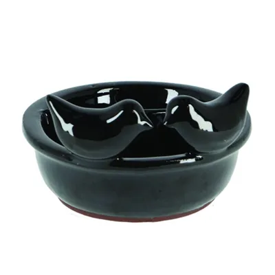 Obrázek produktu pro Esschert Design koupel pro ptáky černá keramika 20,4 cm x 15,9 cm x 8,8 cm Deco