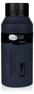 Produktbild von Artina Acrylfarben 1000 ml Tube Schwarz Crylic Hohe Pigmentierun