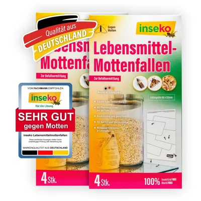 Produktbild von inseko 8x Lebensmittelmotten Falle I insektizidfrei & geruchlos I Lebensmittelmottenfalle  Germany - 2 Packungen (442215)