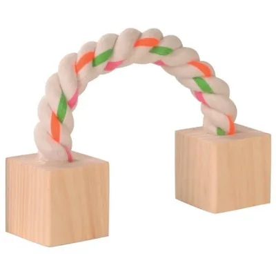 Produktbild von Papageienspielzeug - Gebogene Hantel aus Holz für großen und mittelgroßen Papageien