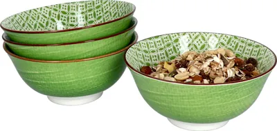Obrázek produktu pro sada 4 misek Lime Sao Ø 15,5 cm Zelený vzor Svačinová miska Ritzenhoff