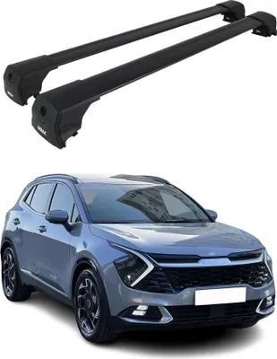 Image de Barres De Toit Transversales pour Kia Sportage 2021-2025 Aluminium Noir ABE