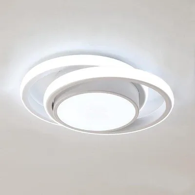 Image de Plafonnier LED 32 W, 2350 lm - Lumière blanche froide - 6500 K - Plafonnier rond et moderne - Chambre, salle de bains, chambre d'enfant, cuisine