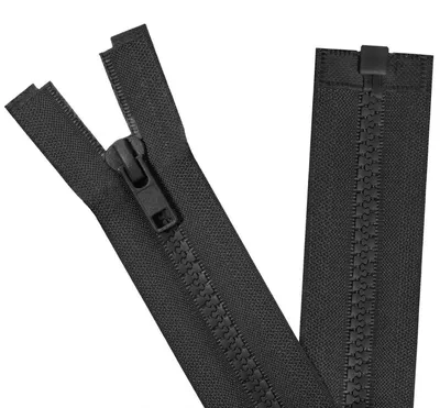 Immagine prodotto di Cerniere separate, 2 pezzi, taglia #5, lunghezza 66 cm, nere, in plastica, per cucire cappotti, giacche, borse