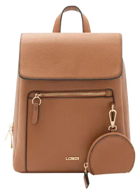 Image de L.CREDI sac à dos Ninina Backpack Cognac marron clair