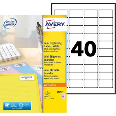 Image de AVERY - Paquet de 600 étiquettes autocollantes, personnalisables et imprimables