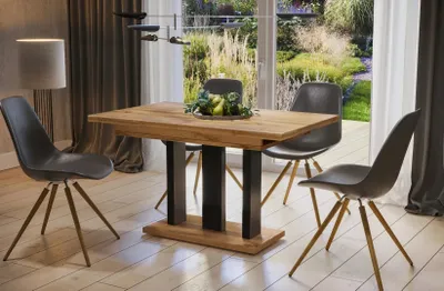 Zdjęcie produktu dla Stół rozkładany APPIA 130(210)x80 dąb wotan/czarny mat