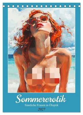 Produktbild von Sommererotik. Sinnliche Frauen in Öloptik (Tischkalender 2027 DIN A5 hoch), CALVENDO Monatskalender