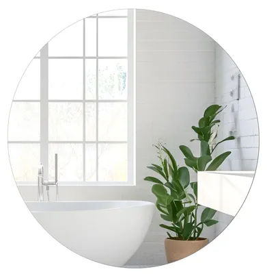 Runder selbstklebender Spiegel 25 cm, rahmenlos, HD Glas, für Wand und Tisch