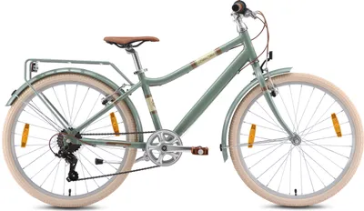 Produktbild von BIKESTAR Alu Kinderfahrrad ab 9 Jahre | 24 Zoll City Bike, 7 Gänge, V-Bremse | Grün