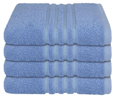 Produktbild von SCHIESSER Handtuchset Milano | Einfarbig | 4-teilig | 100% Baumwolle | Weich & Saugstark | 50x100 cm | Hellblau