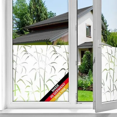 Produktbild von Famanu Sichtschutzfolie Bamboe 67,5 cm x 1,5 m - Statisch Selbstklebend mit UV-Schutz für Privatsphäre