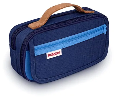 Produktbild von Federmäppchen mit großer Kapazität aus Oxford, 9 Fächer, Stiftetasche mit Tragegriff, Blau