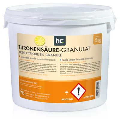 Produktbild von 5 kg Zitronensäure Granulat in Lebensmittelqualität
