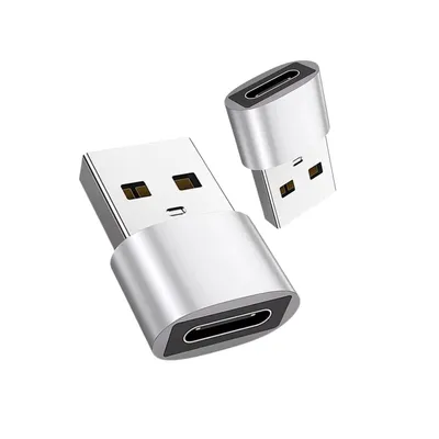 Produktbild von USB-A auf USB-C Adapter – USB-C Adapter für PC, Laptop, Ladeadapter & mehr – Silber