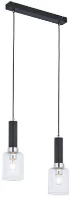 Productafbeelding van Hanglamp TULUZA, zwart-chroom, 2xE27, 40W, metaal, afmetingen: 80x44x12cm, IP20, merk: Jupiter