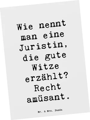 Produktbild von Mr. & Mrs. Panda Grußkarte Spruch Juristin Humor - Weiß - Geschenk, Rechtswissenschaft, Postkarte, Rechtsanwalt, Postkarten, Kunstkarten, Berufe, Beruf, Ansichtskarten