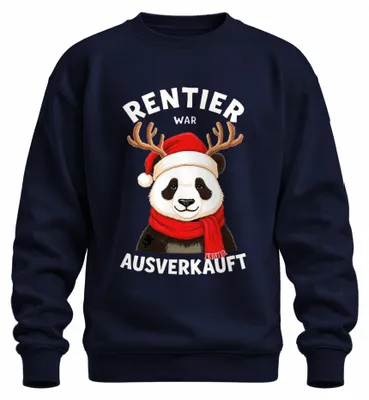Imagen del producto de Camiseta de sudadera uni, diseño "Panda Navidad", ideal como regalo divertido para el invierno. Color azul marino, talla S