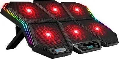 Obrázek produktu pro COOLCOLD K40 RGB Laptop Cooler Chladicí věž se 6 ventilátory Tichý design s nastavitelnou rychlostí větru Výška stojanu Jasný barevný světelný efekt