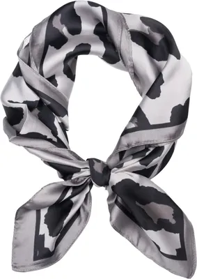 Obrázok produktu pre Šatka styleBREAKER s leopardím vzorom | Štvorcová šatka s farebným lemom | Hladká ako hodváb a univerzálne nositeľná | 70 x 70 cm | Dámska šatka Bandana – módny doplnok